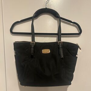 Vintage Michael Kors Black Tote Shoulder Bag Gold Hardware